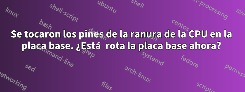 Se tocaron los pines de la ranura de la CPU en la placa base. ¿Está rota la placa base ahora?