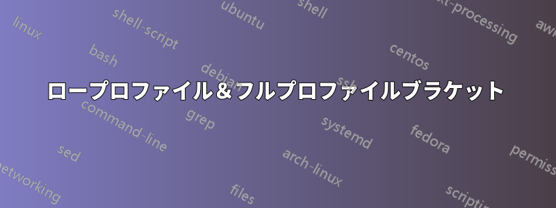 ロープロファイル＆フルプロファイルブラケット