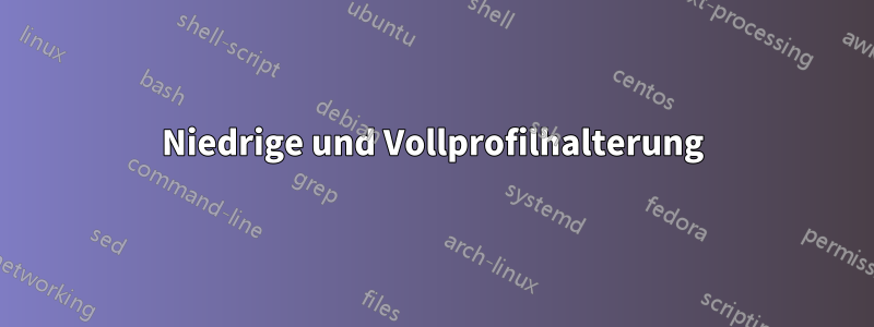 Niedrige und Vollprofilhalterung