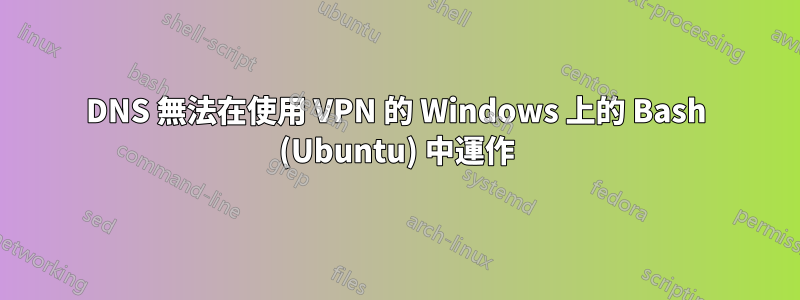 DNS 無法在使用 VPN 的 Windows 上的 Bash (Ubuntu) 中運作