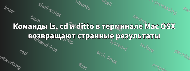 Команды ls, cd и ditto в терминале Mac OSX возвращают странные результаты