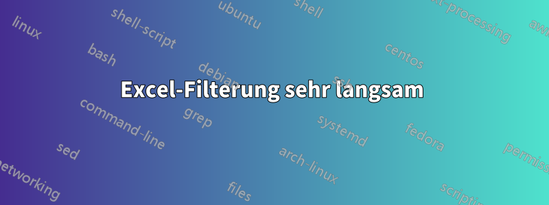 Excel-Filterung sehr langsam