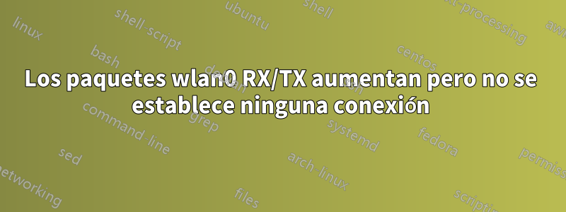 Los paquetes wlan0 RX/TX aumentan pero no se establece ninguna conexión