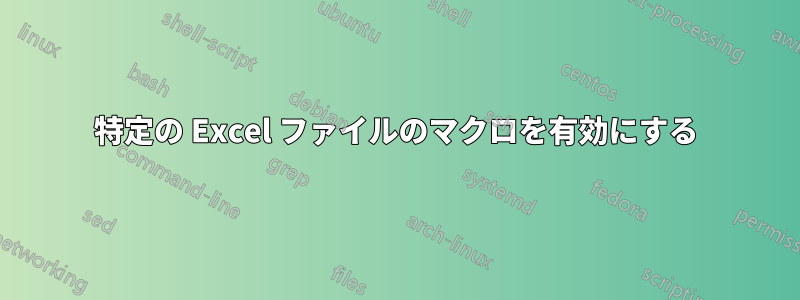 特定の Excel ファイルのマクロを有効にする