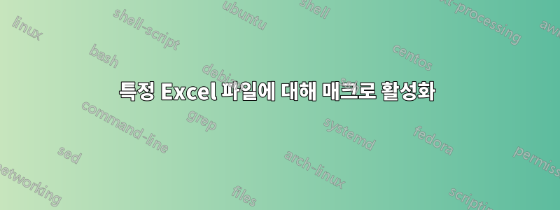 특정 Excel 파일에 대해 매크로 활성화