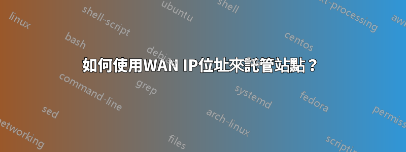 如何使用WAN IP位址來託管站點？