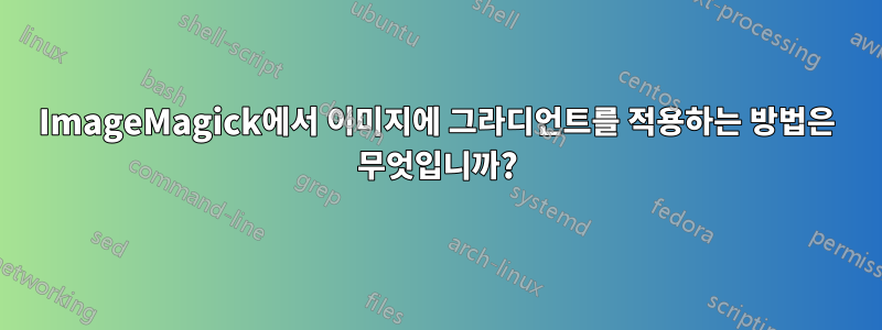 ImageMagick에서 이미지에 그라디언트를 적용하는 방법은 무엇입니까?