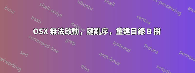 OSX 無法啟動，鍵亂序，重建目錄 B 樹