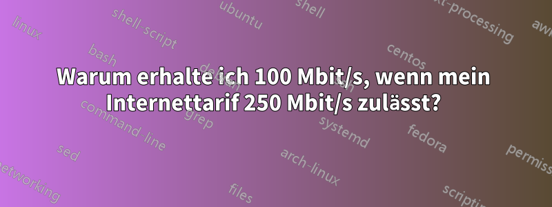 Warum erhalte ich 100 Mbit/s, wenn mein Internettarif 250 Mbit/s zulässt?