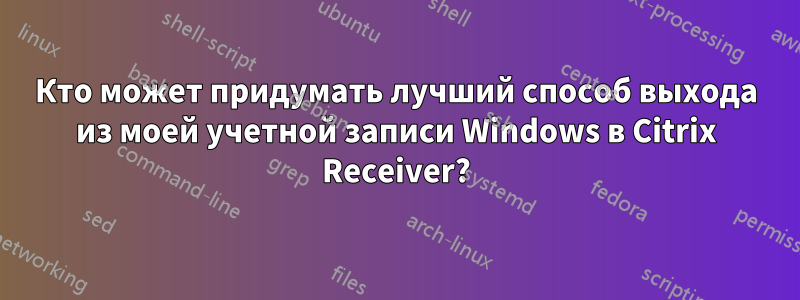 Кто может придумать лучший способ выхода из моей учетной записи Windows в Citrix Receiver?