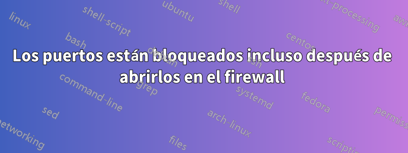 Los puertos están bloqueados incluso después de abrirlos en el firewall