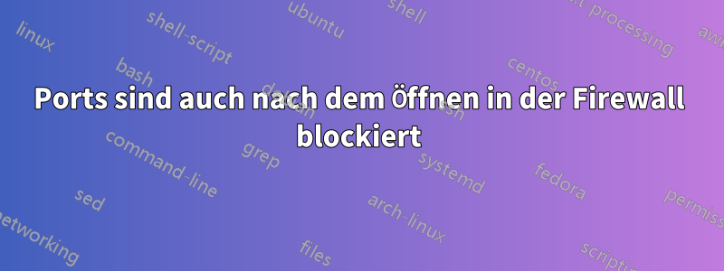 Ports sind auch nach dem Öffnen in der Firewall blockiert