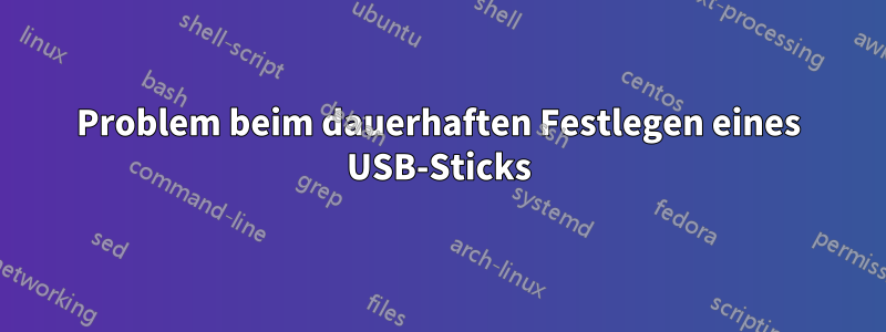 Problem beim dauerhaften Festlegen eines USB-Sticks