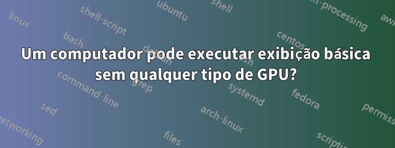 Um computador pode executar exibição básica sem qualquer tipo de GPU?