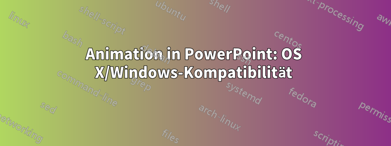 Animation in PowerPoint: OS X/Windows-Kompatibilität