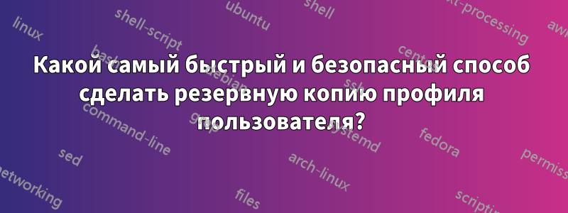 Какой самый быстрый и безопасный способ сделать резервную копию профиля пользователя?