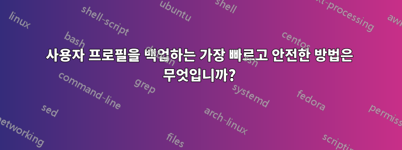 사용자 프로필을 백업하는 가장 빠르고 안전한 방법은 무엇입니까?