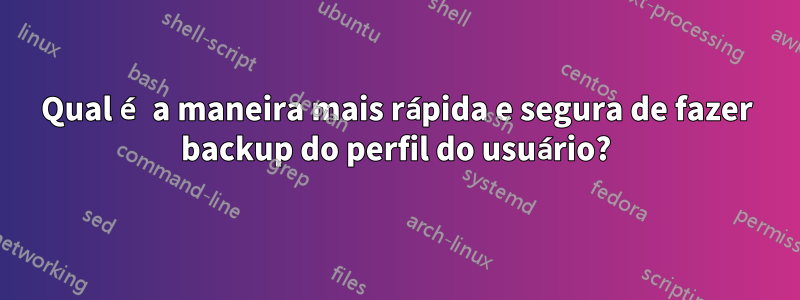 Qual é a maneira mais rápida e segura de fazer backup do perfil do usuário?