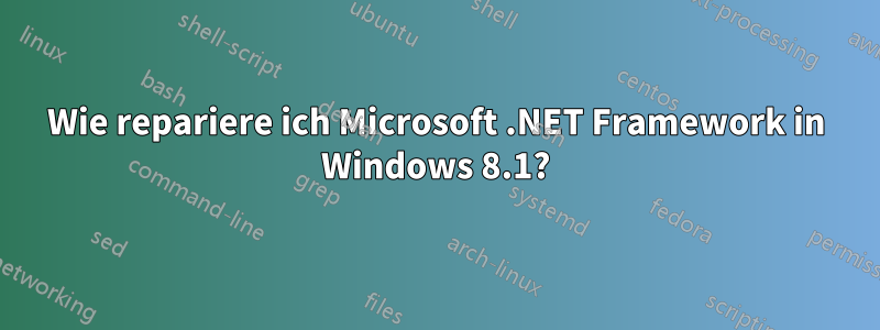 Wie repariere ich Microsoft .NET Framework in Windows 8.1?