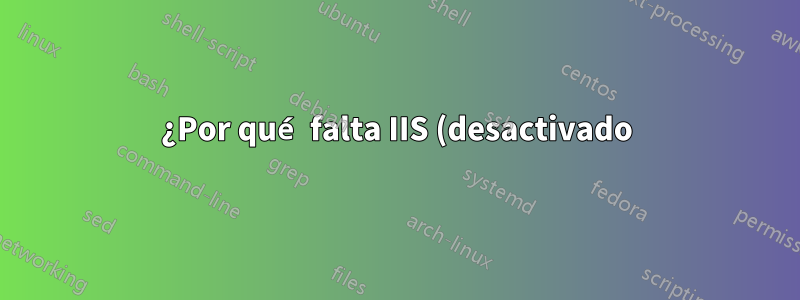 ¿Por qué falta IIS (desactivado) después de Windows Update...?