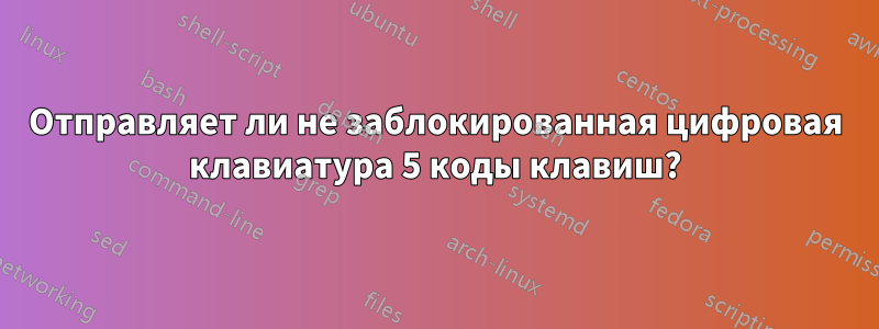 Отправляет ли не заблокированная цифровая клавиатура 5 коды клавиш?