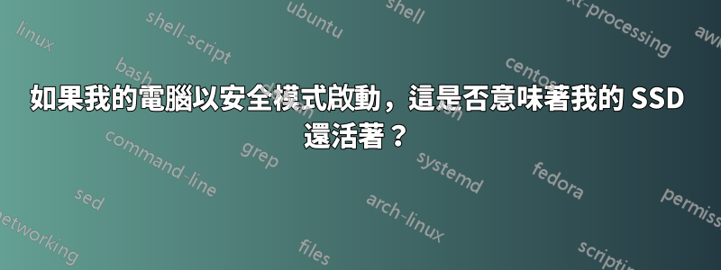 如果我的電腦以安全模式啟動，這是否意味著我的 SSD 還活著？