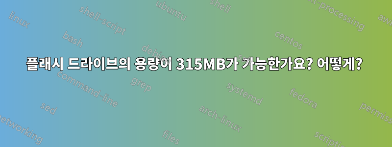 플래시 드라이브의 용량이 315MB가 가능한가요? 어떻게?