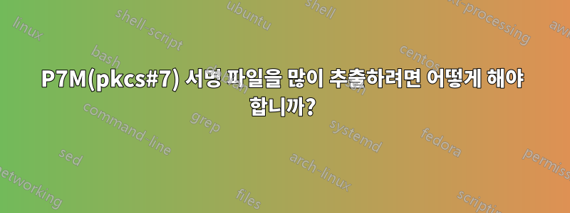 P7M(pkcs#7) 서명 파일을 많이 추출하려면 어떻게 해야 합니까?