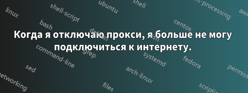 Когда я отключаю прокси, я больше не могу подключиться к интернету.