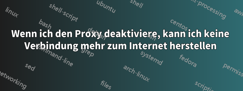 Wenn ich den Proxy deaktiviere, kann ich keine Verbindung mehr zum Internet herstellen