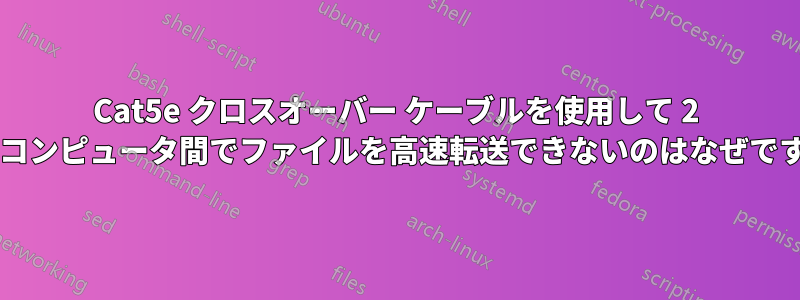 Cat5e クロスオーバー ケーブルを使用して 2 台のコンピュータ間でファイルを高速転送できないのはなぜですか?