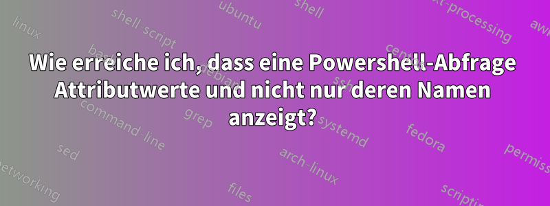 Wie erreiche ich, dass eine Powershell-Abfrage Attributwerte und nicht nur deren Namen anzeigt?