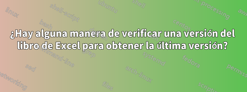 ¿Hay alguna manera de verificar una versión del libro de Excel para obtener la última versión?