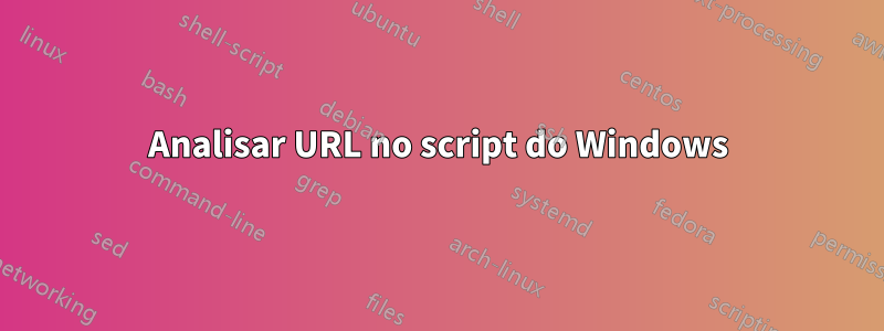 Analisar URL no script do Windows