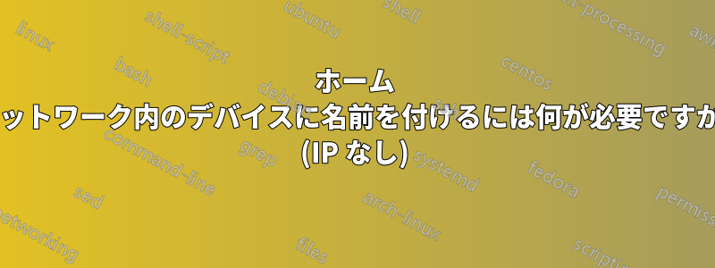 ホーム ネットワーク内のデバイスに名前を付けるには何が必要ですか? (IP なし)