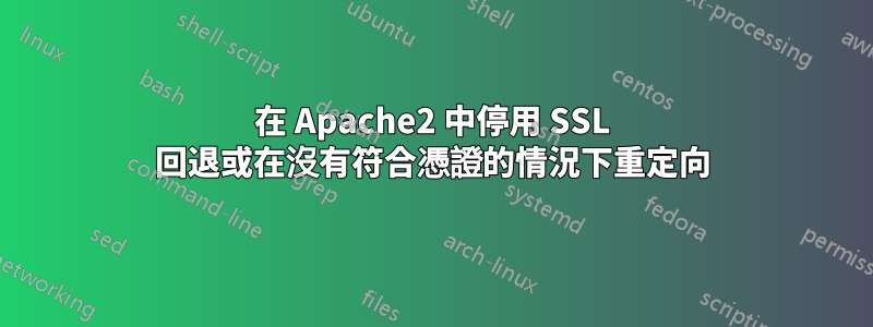 在 Apache2 中停用 SSL 回退或在沒有符合憑證的情況下重定向