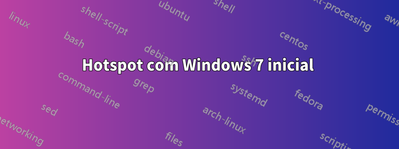 Hotspot com Windows 7 inicial
