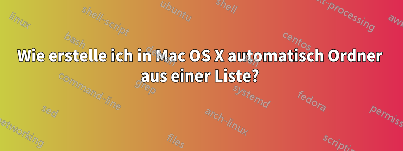 Wie erstelle ich in Mac OS X automatisch Ordner aus einer Liste?