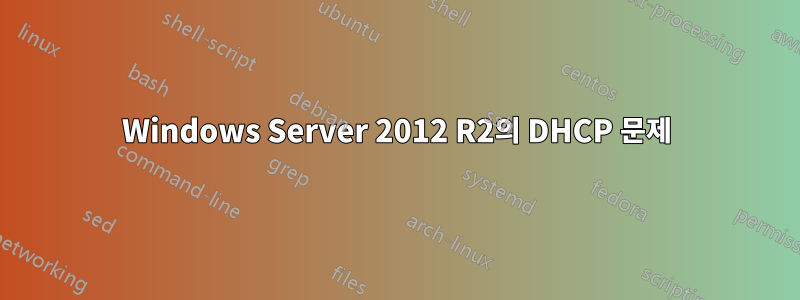 Windows Server 2012 R2의 DHCP 문제
