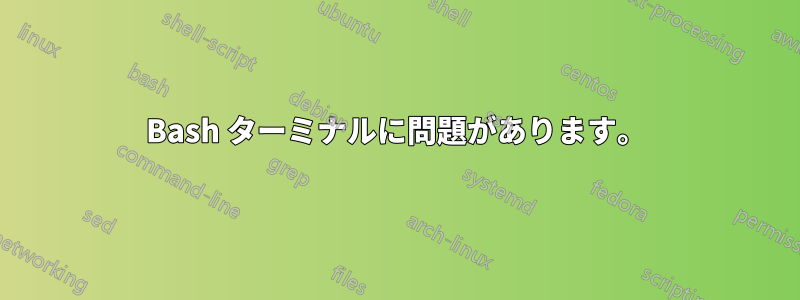 Bash ターミナルに問題があります。