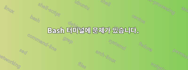 Bash 터미널에 문제가 있습니다.