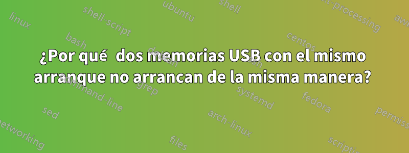 ¿Por qué dos memorias USB con el mismo arranque no arrancan de la misma manera?