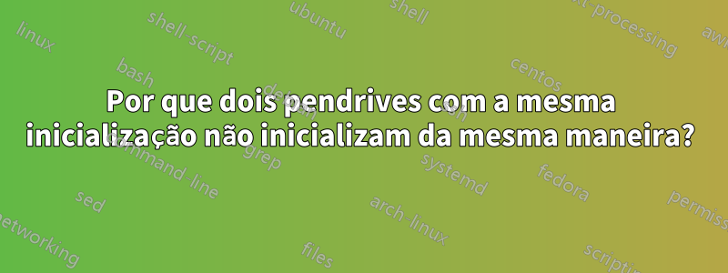 Por que dois pendrives com a mesma inicialização não inicializam da mesma maneira?