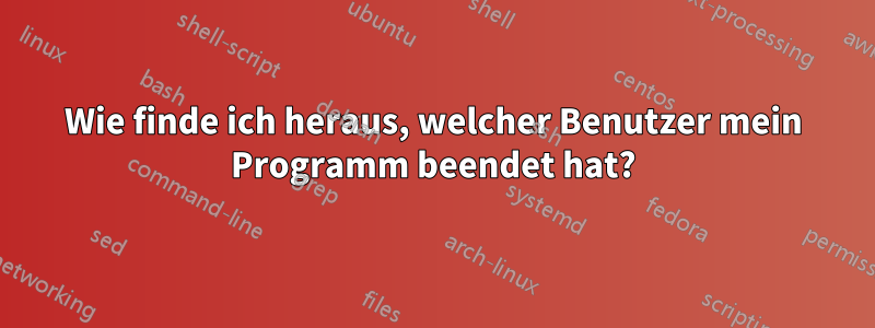 Wie finde ich heraus, welcher Benutzer mein Programm beendet hat?