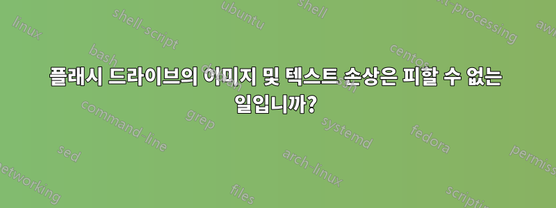 플래시 드라이브의 이미지 및 텍스트 손상은 피할 수 없는 일입니까?