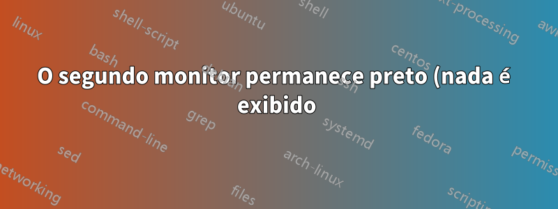 O segundo monitor permanece preto (nada é exibido), mas a luz de energia pisca