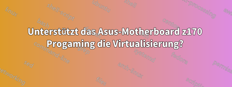 Unterstützt das Asus-Motherboard z170 Progaming die Virtualisierung?