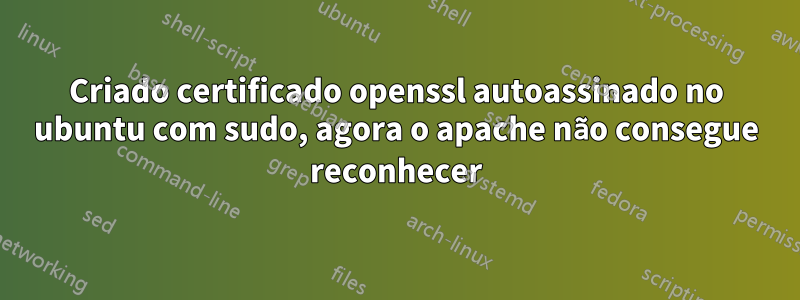 Criado certificado openssl autoassinado no ubuntu com sudo, agora o apache não consegue reconhecer