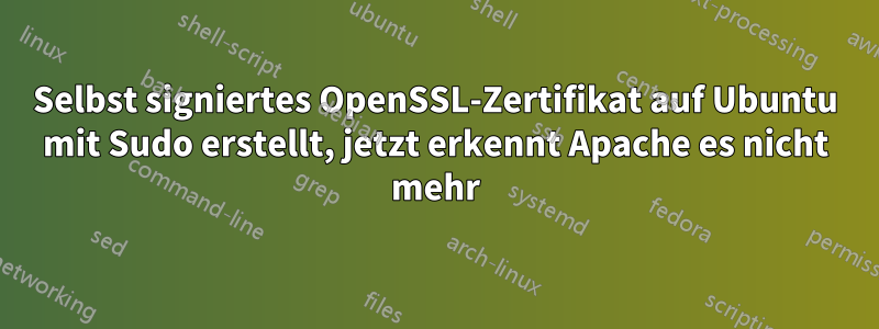 Selbst signiertes OpenSSL-Zertifikat auf Ubuntu mit Sudo erstellt, jetzt erkennt Apache es nicht mehr