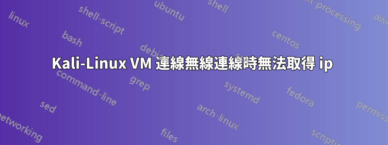 Kali-Linux VM 連線無線連線時無法取得 ip